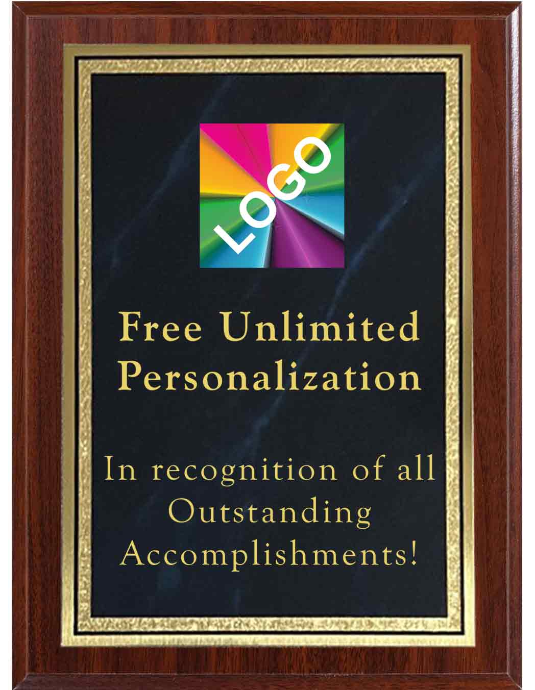 Color Printed Blue Double Border Mist Plaques - Image 3