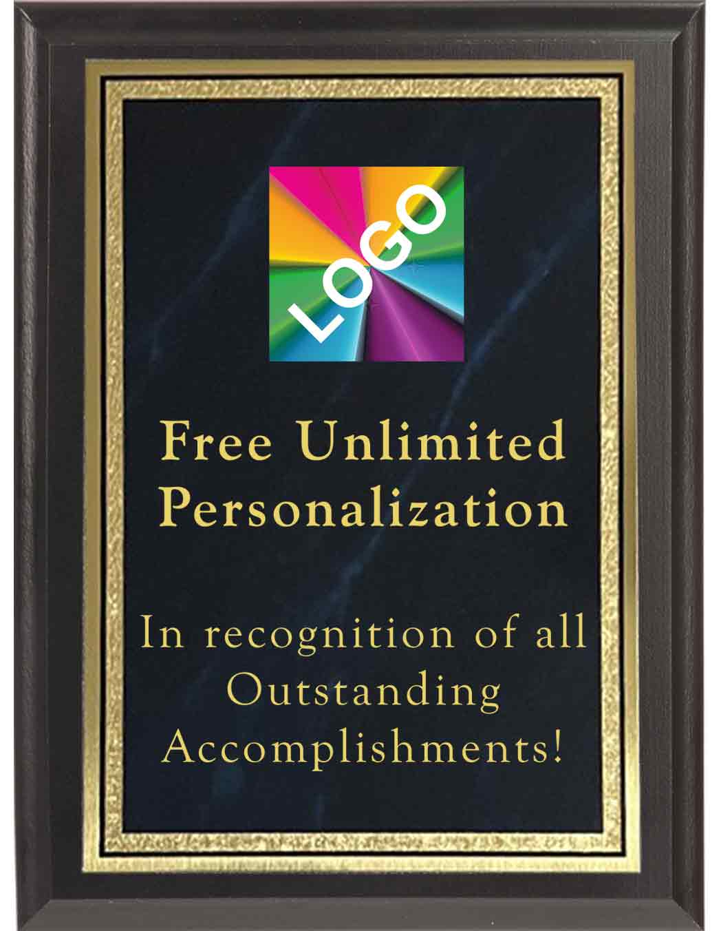 Color Printed Blue Double Border Mist Plaques - Image 4