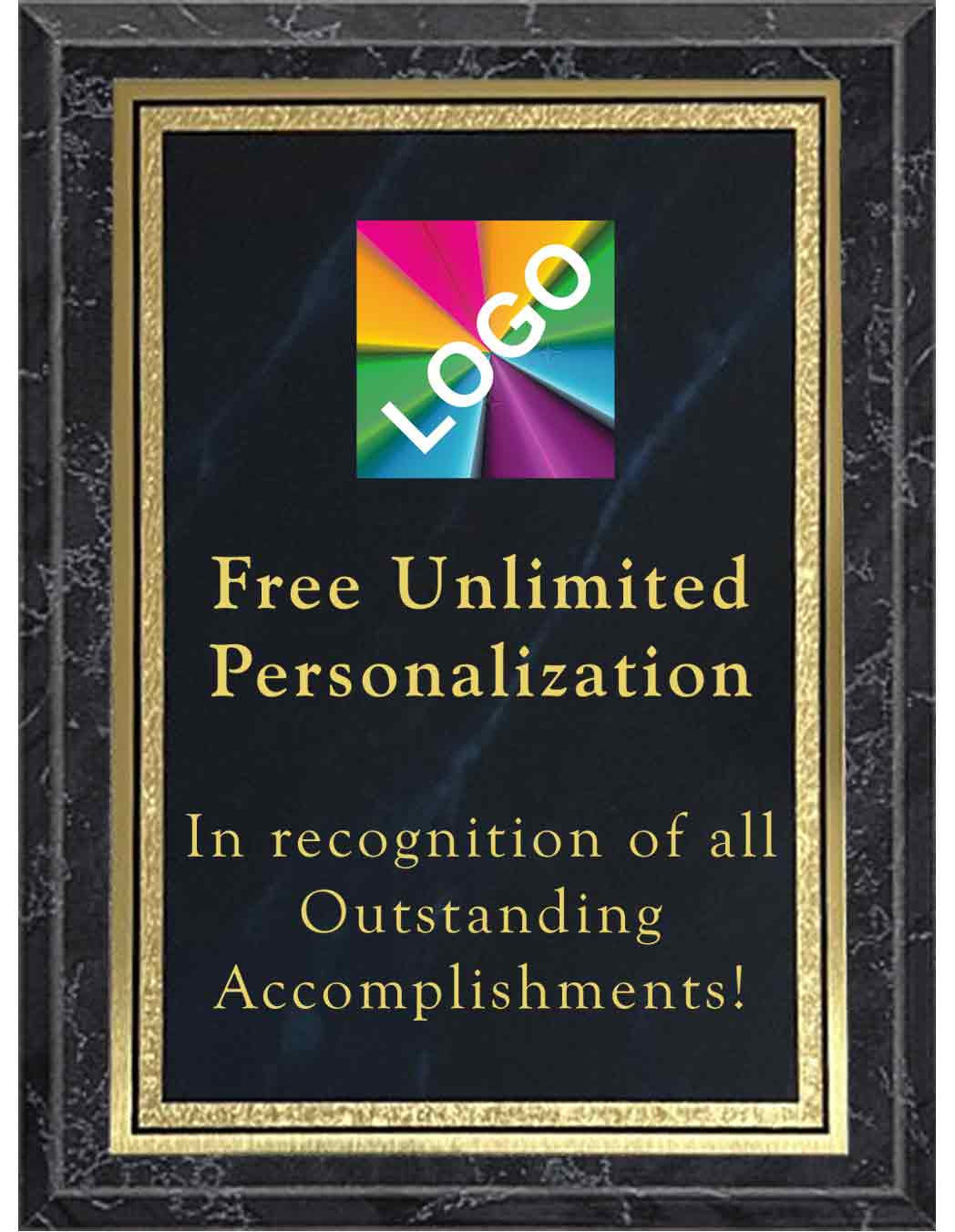 Color Printed Blue Double Border Mist Plaques - Image 5