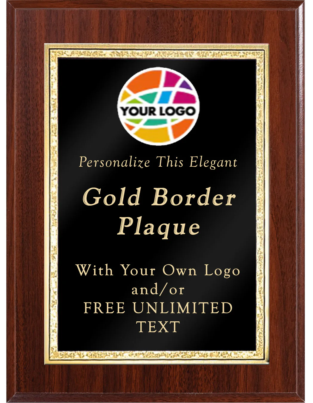 Color Printed Classic Double Gold Border Plaque - Image 2