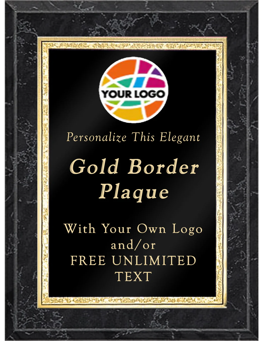 Color Printed Classic Double Gold Border Plaque - Image 4