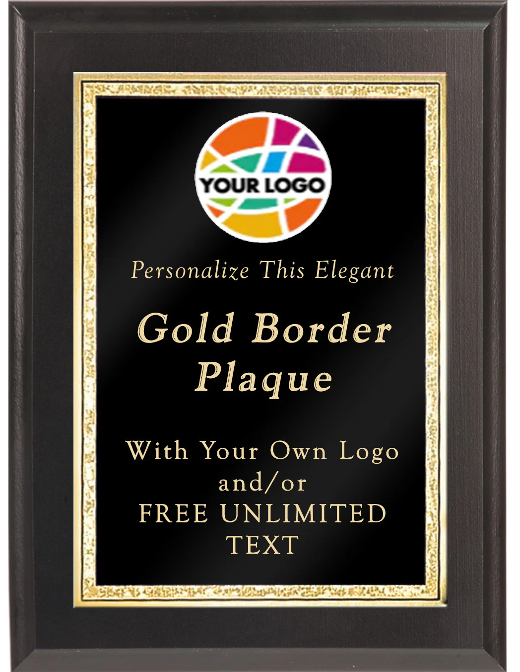 Color Printed Classic Double Gold Border Plaque - Image 5