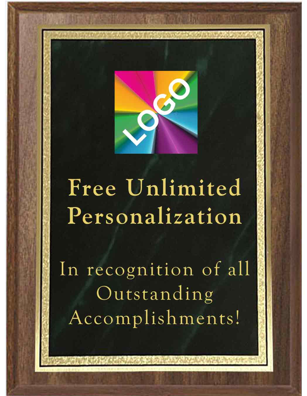 Color Printed Green Double Border Mist Plaques - Image 2