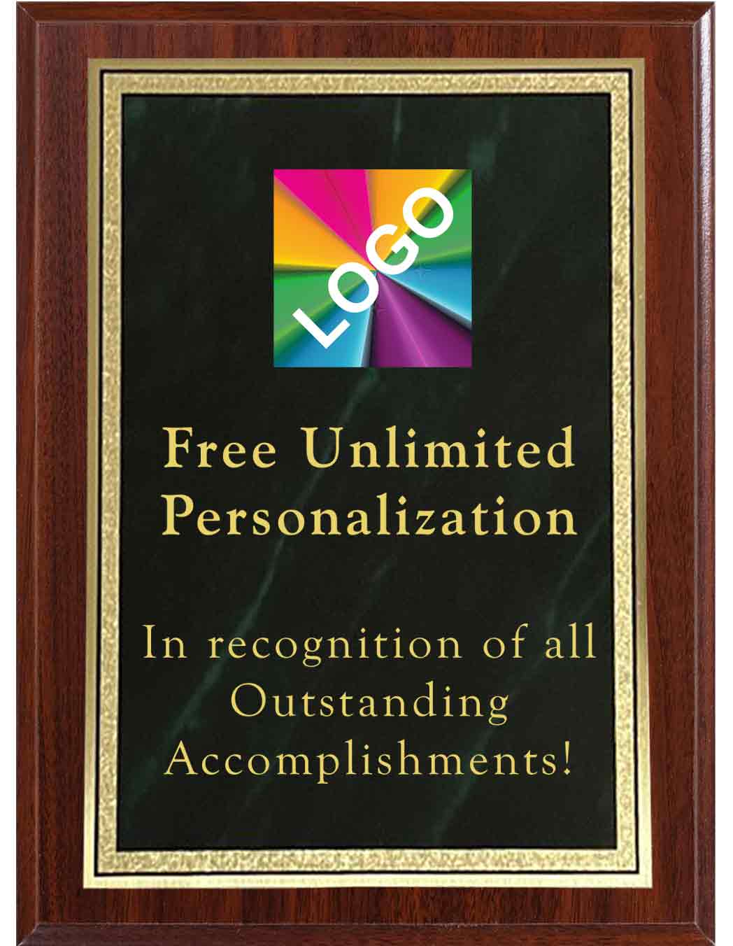 Color Printed Green Double Border Mist Plaques - Image 3