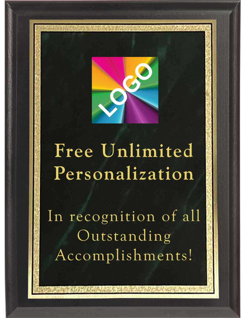 Color Printed Green Double Border Mist Plaques - Image 4