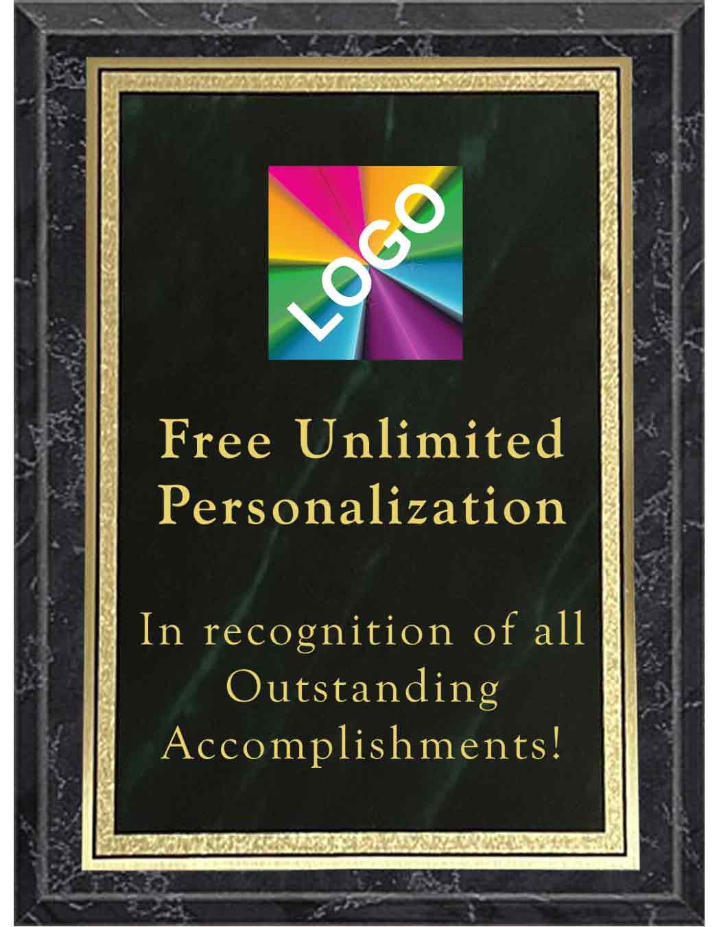 Color Printed Green Double Border Mist Plaques - Image 5
