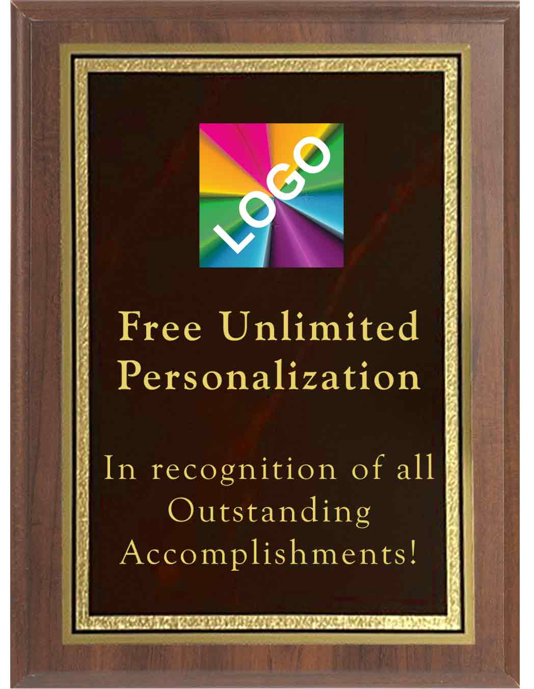 Color Printed Maroon Double Border Mist Plaques