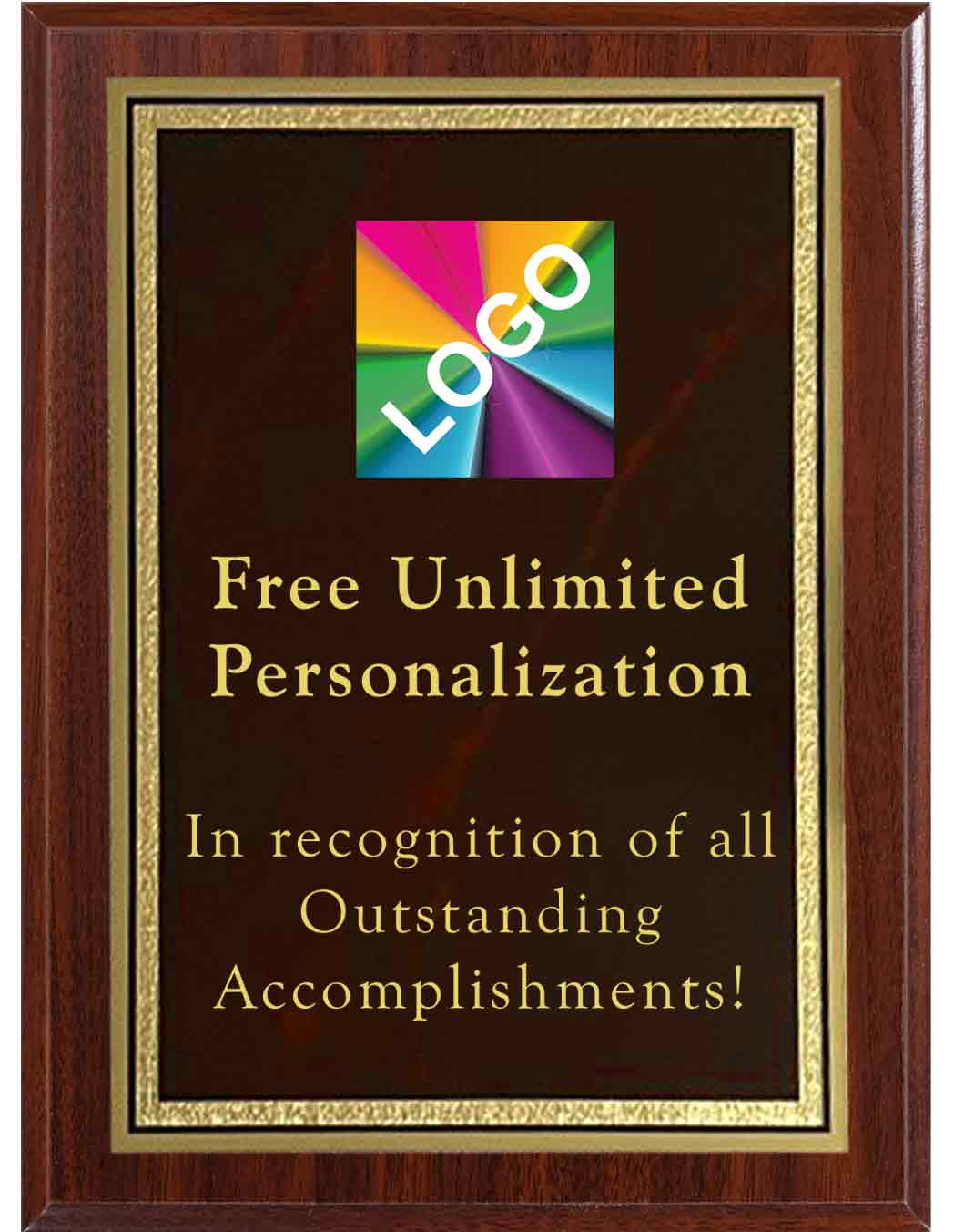 Color Printed Maroon Double Border Mist Plaques - Image 3