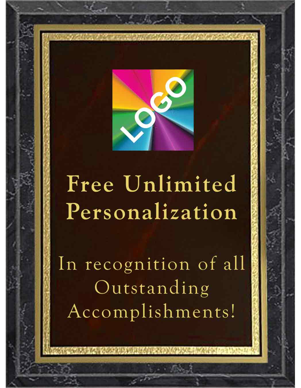 Color Printed Maroon Double Border Mist Plaques - Image 5