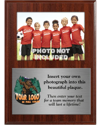 Color Printed Team Photo Plaque With Silver Plate