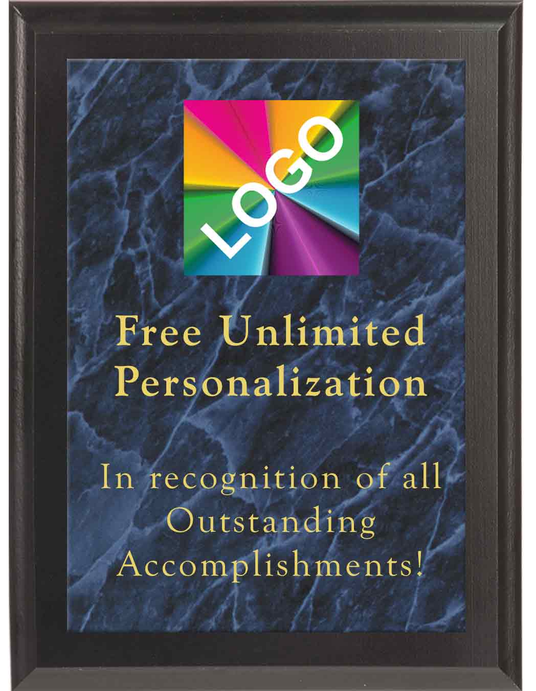 Color Printed Economy Blue Marble Mist Plaque - Image 4