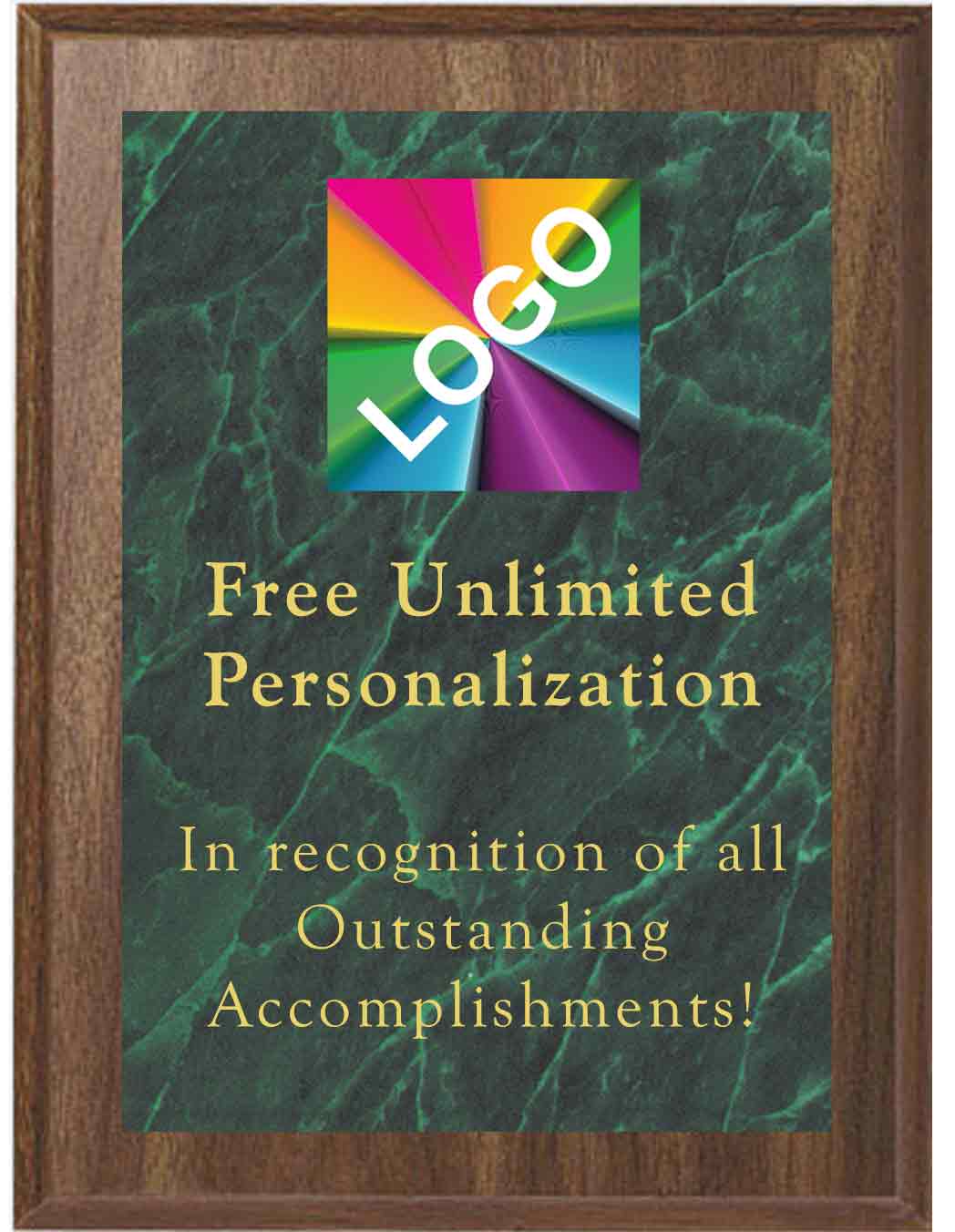 Color Printed Economy Green Marble Mist Plaque - Image 2