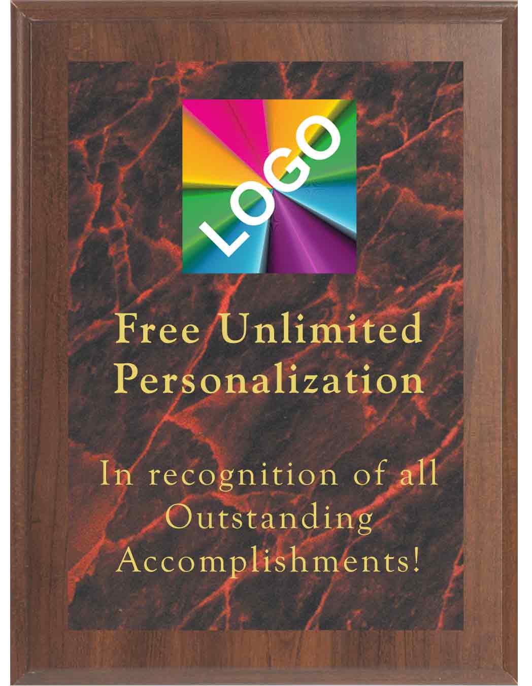 Color Printed Economy Maroon Marble Mist Plaque