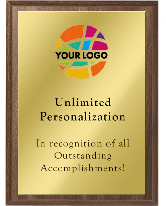 Color Printed Value Plaque Award With Gold Plate - Image 2