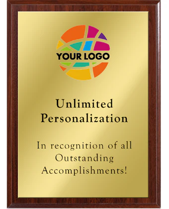 Color Printed Value Plaque Award With Gold Plate - Image 3