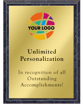 Color Printed Value Plaque Award With Gold Plate - Image 5