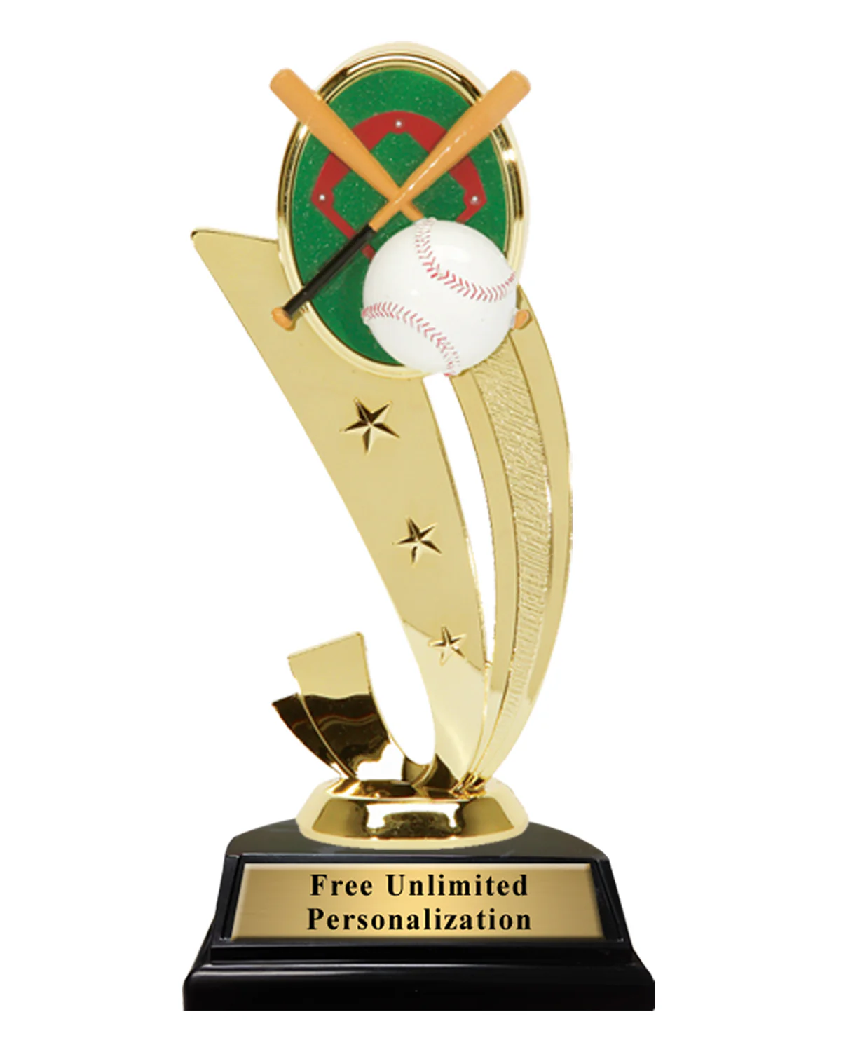 Color Sport Scene Baseball Trophy
