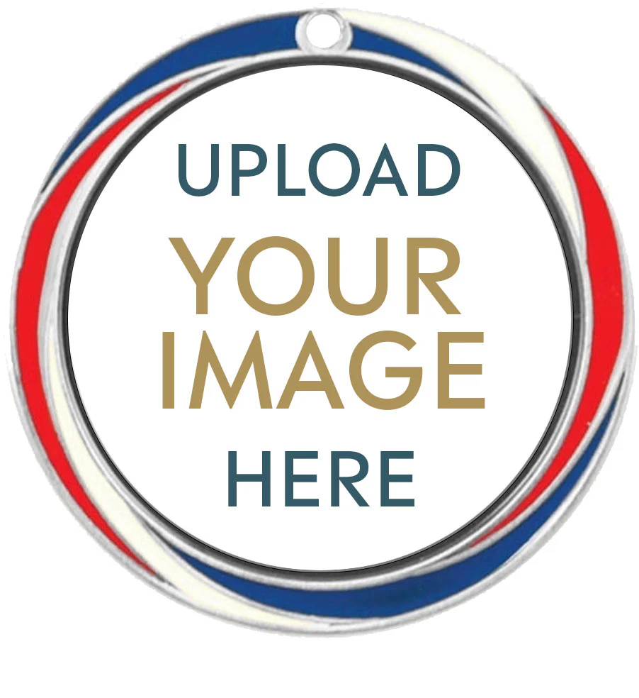 Antique Red White and Blue Custom Insert Medal - Image 3