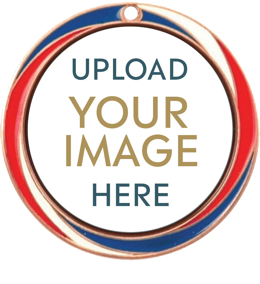 Antique Red White and Blue Custom Insert Medal - Image 4