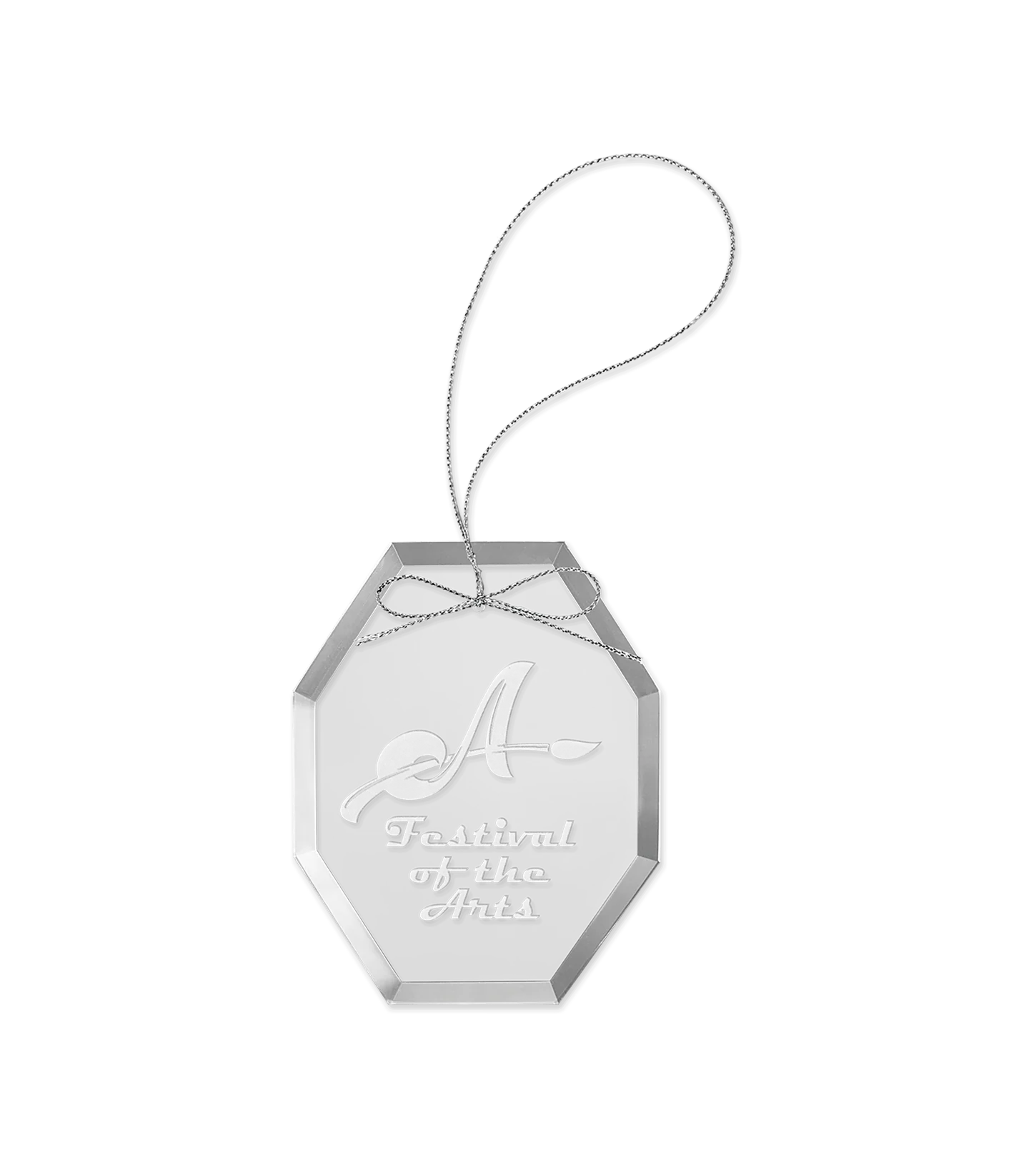 Custom Clear Octagon Glass Ornament