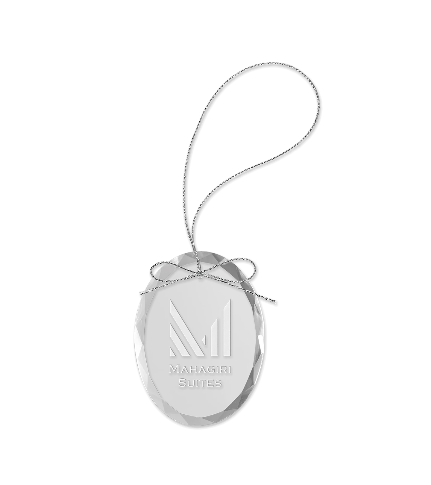 Custom Clear Oval Glass Ornament