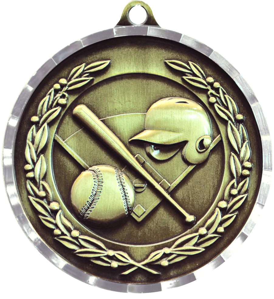 Diamond Cut Baseball Medal