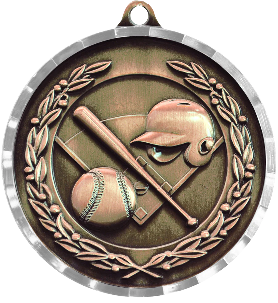 Diamond Cut Baseball Medal - Image 3