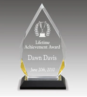 Diamond Impress Acrylic Award - Gold