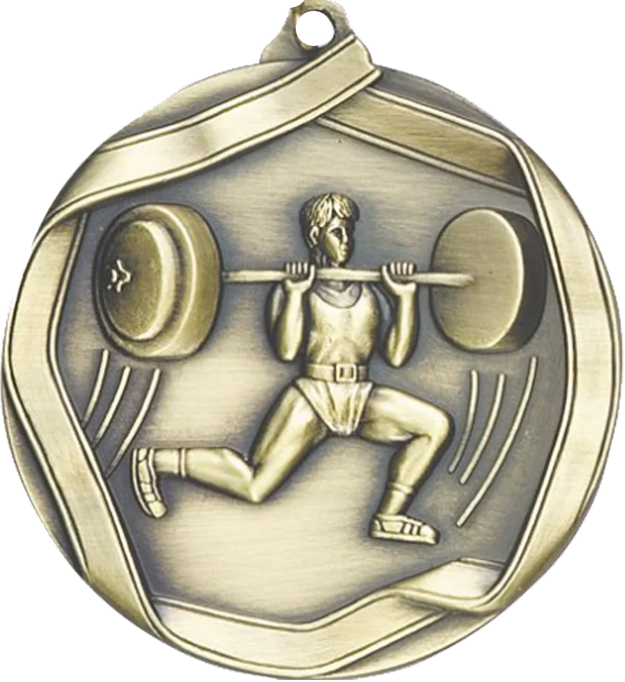 Die Cast Weightlifting Medal