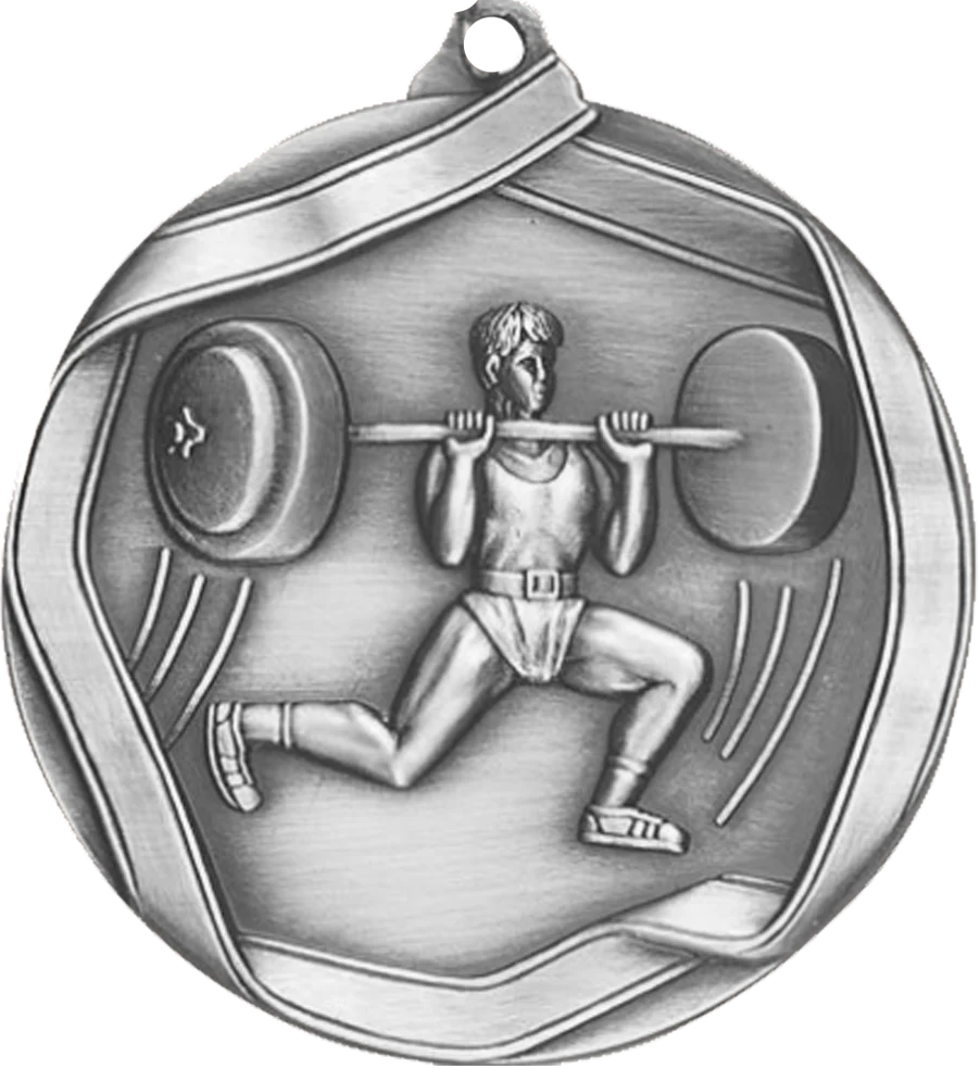 Die Cast Weightlifting Medal - Image 2