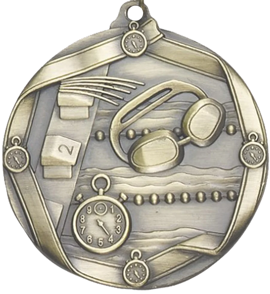 Die Cast Swimming Medal