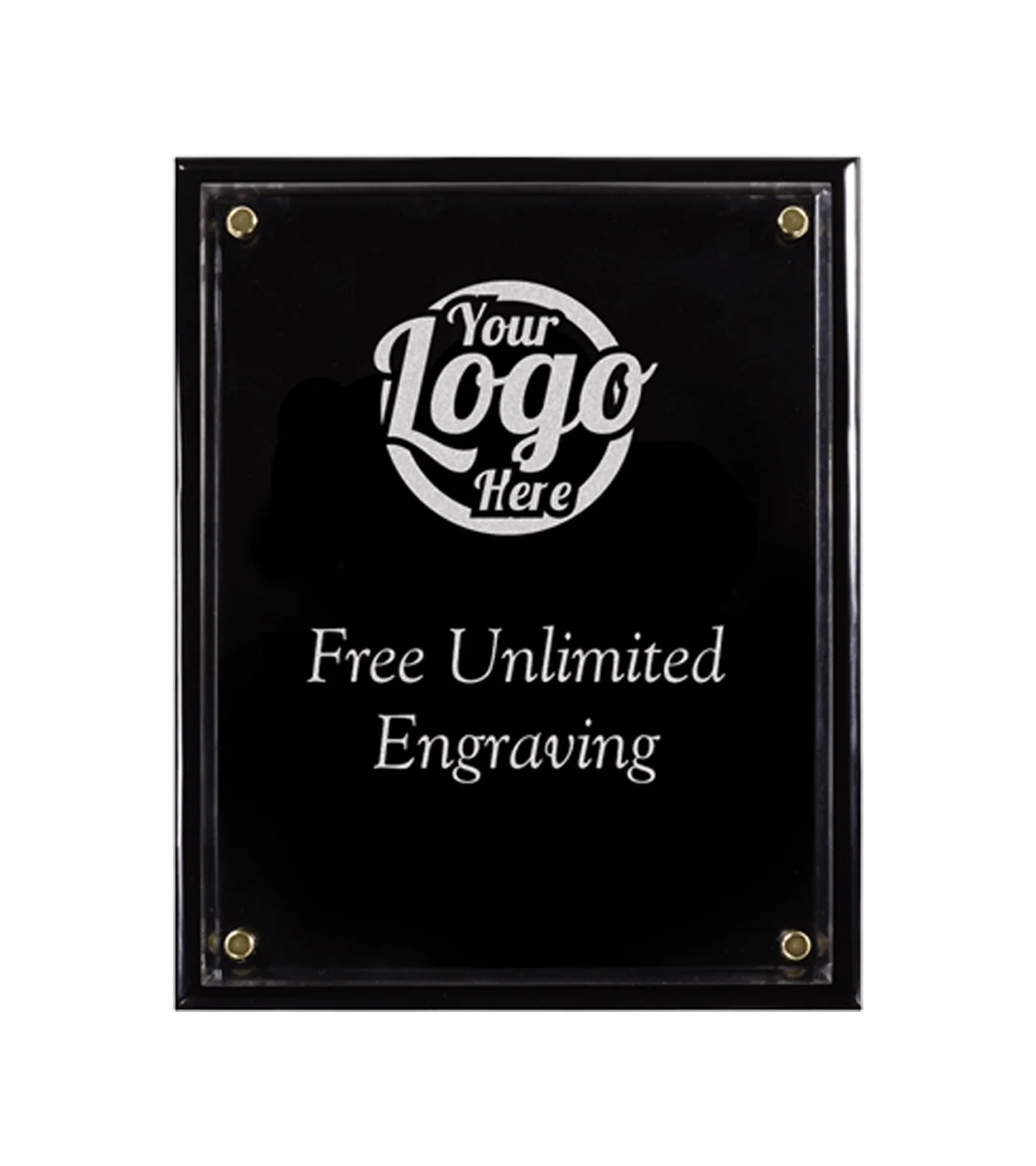 Laser Engraved Ebony Floating Acrylic Plaque