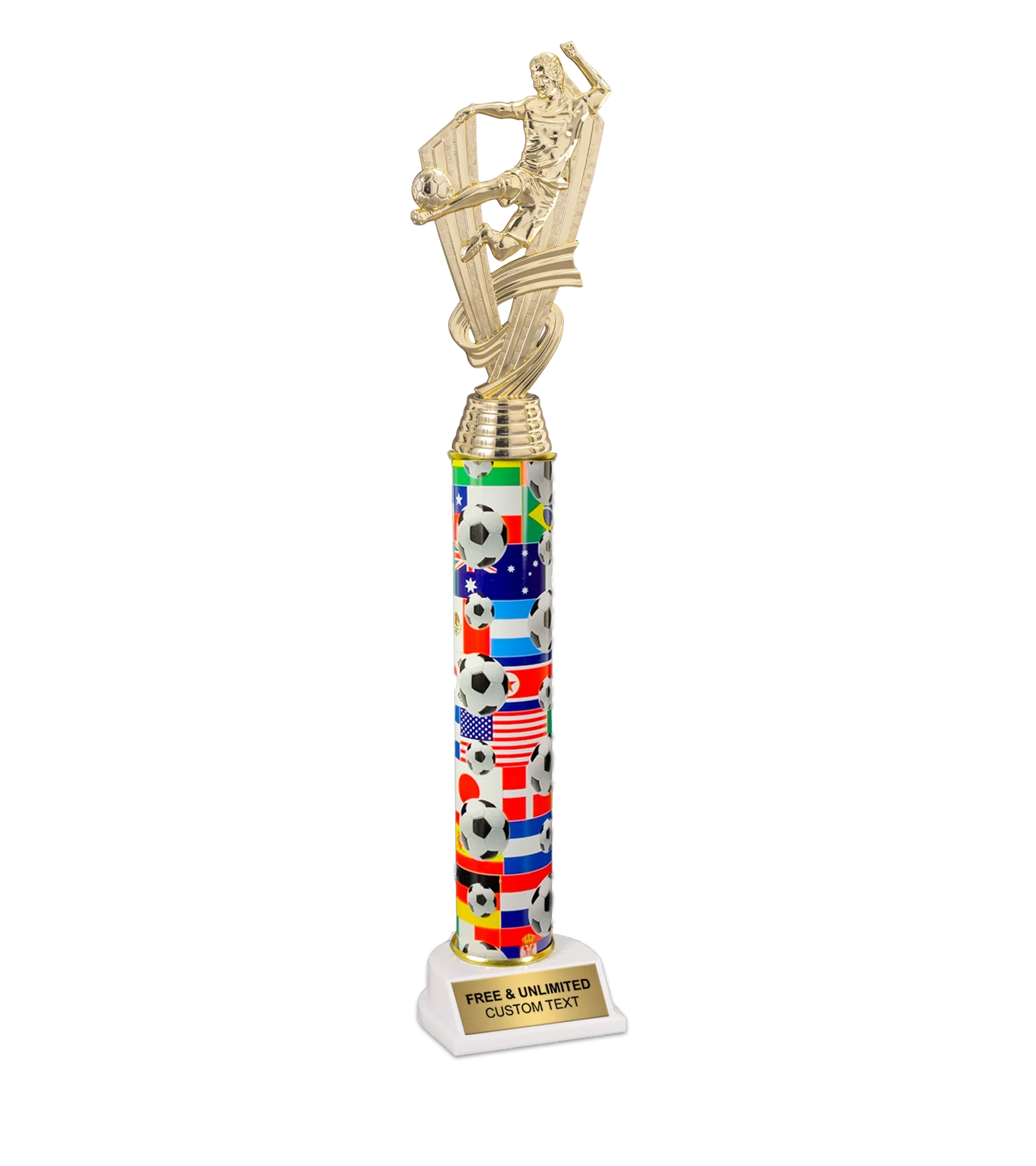 Epic World Flag Soccer Trophy - Image 4