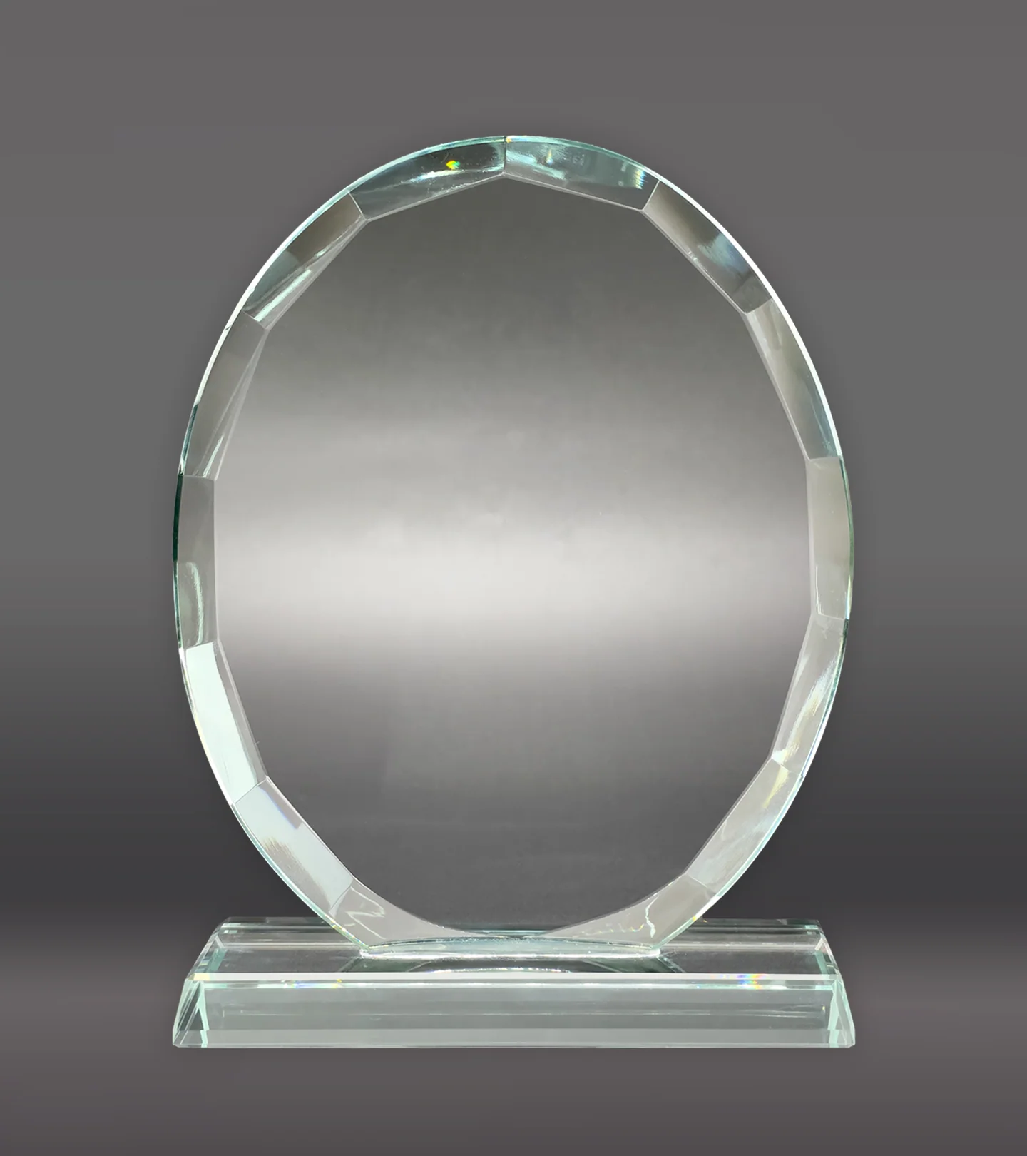 Faceted Edge Oval Crystal Award - Image 4