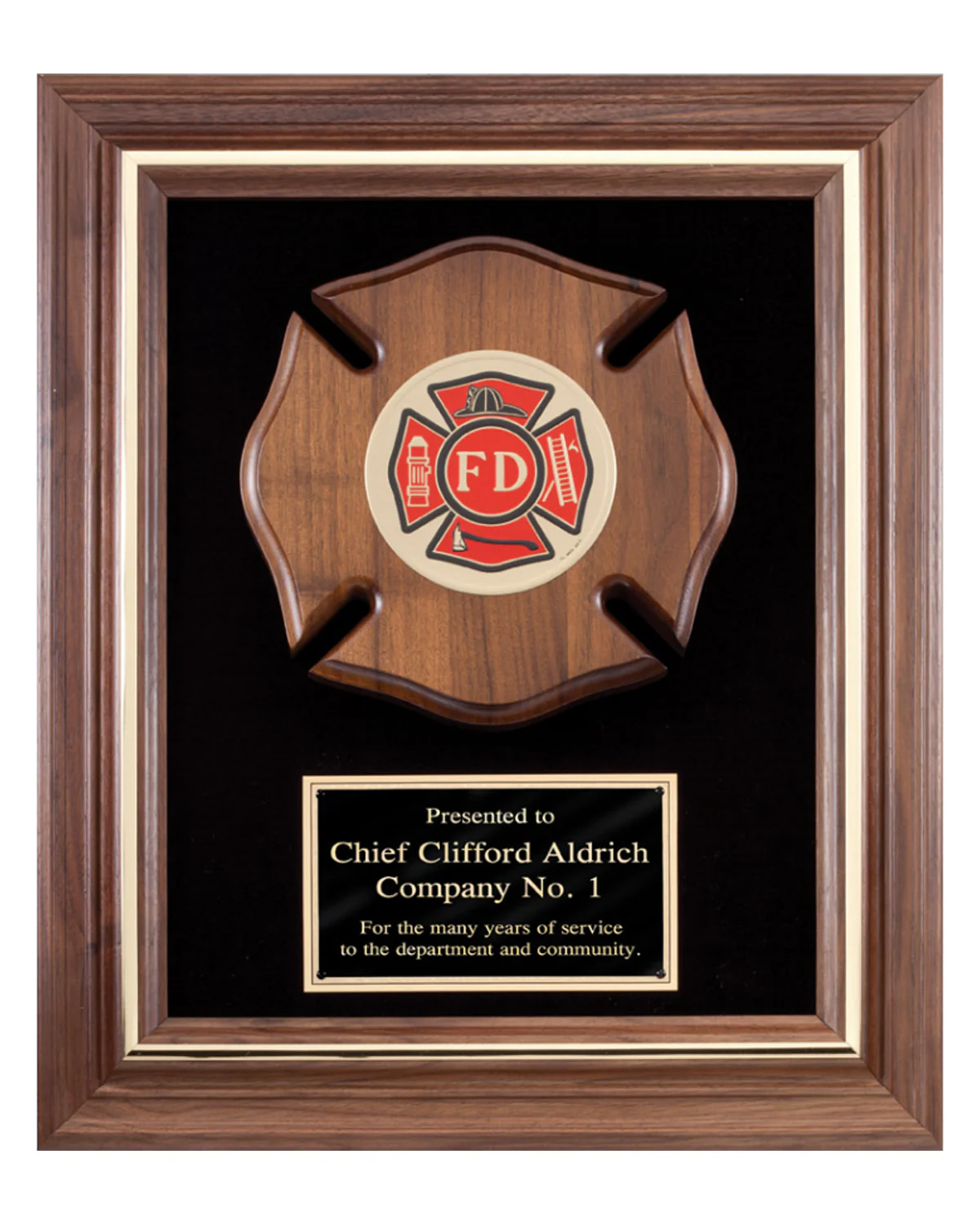 Fireman Plaque with Maltese Cross