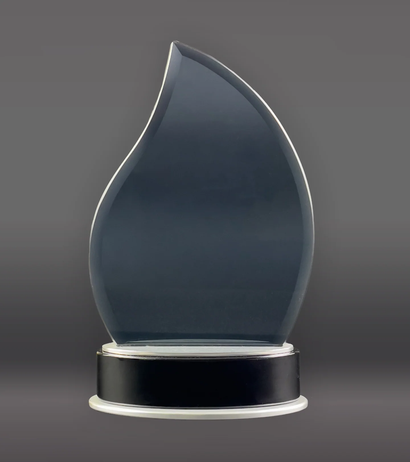 Flame Smoked Glass Award On Black Base - Image 4