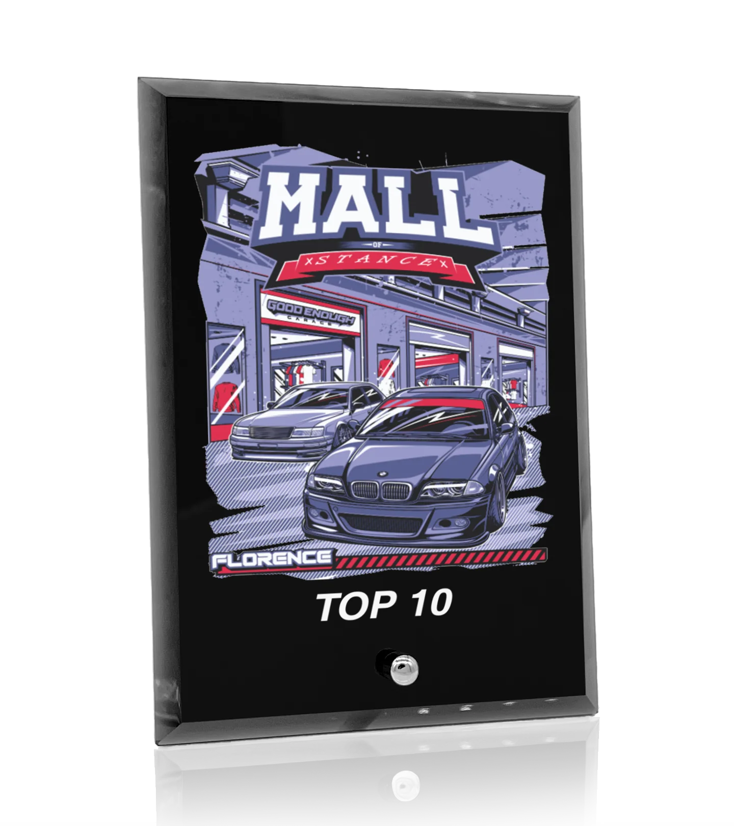 Color Printed Black Standing Glass Award