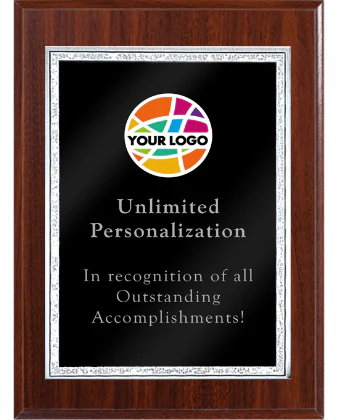 Color Printed Classic Double Silver Border Plaque - Image 3