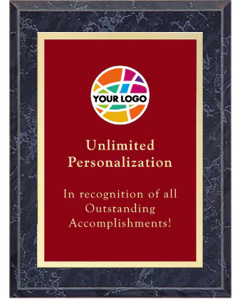 Color Printed Classic Gold Border Plaque - Red - Image 5