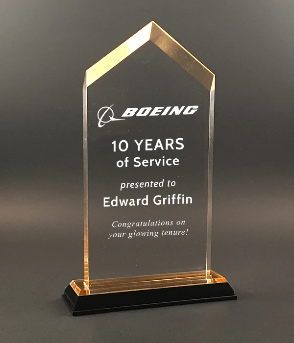 Color Printed Gold Spire Impress Acrylic Award - Image 2