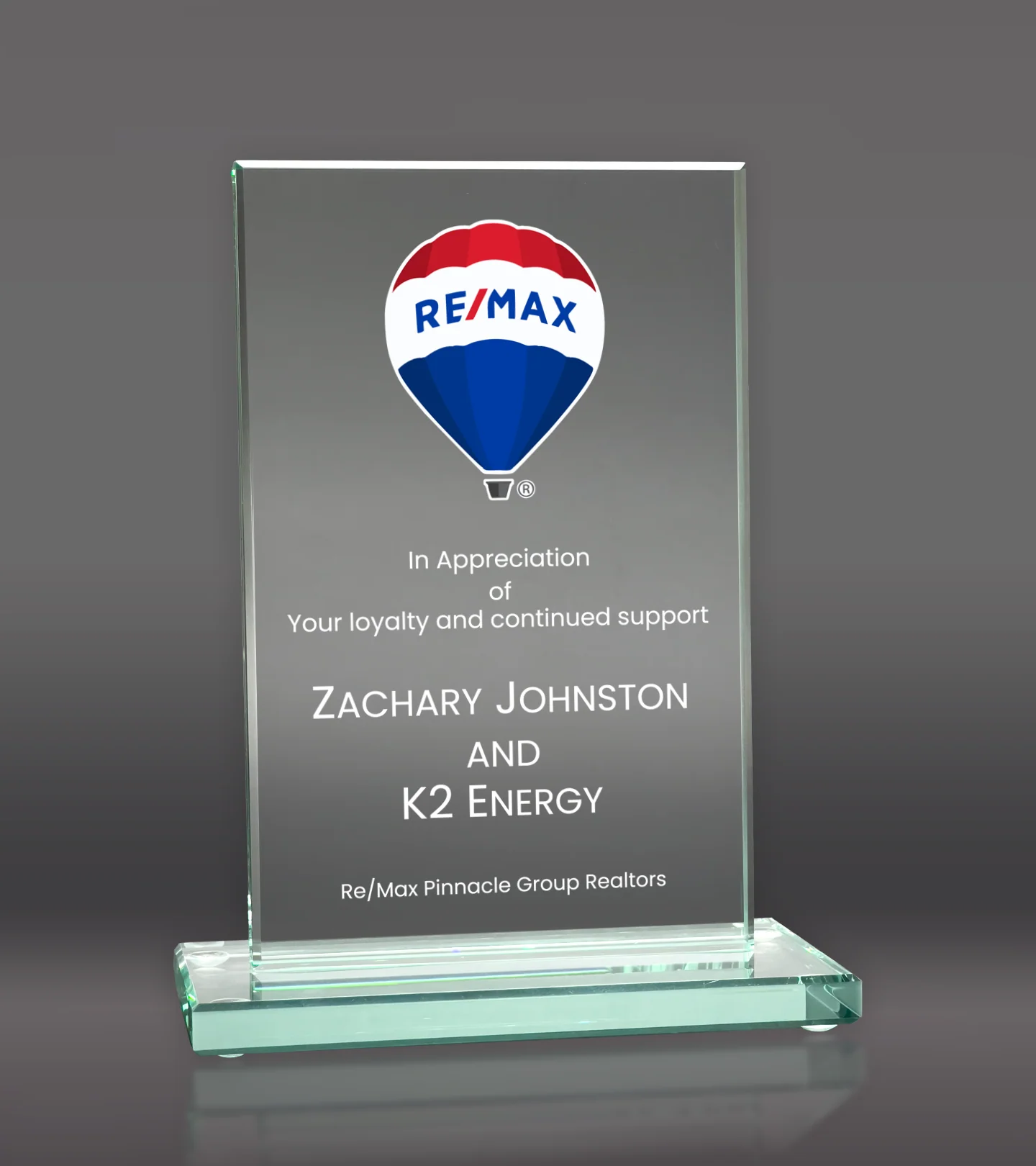 Color Printed Rectangle Glass Trophy
