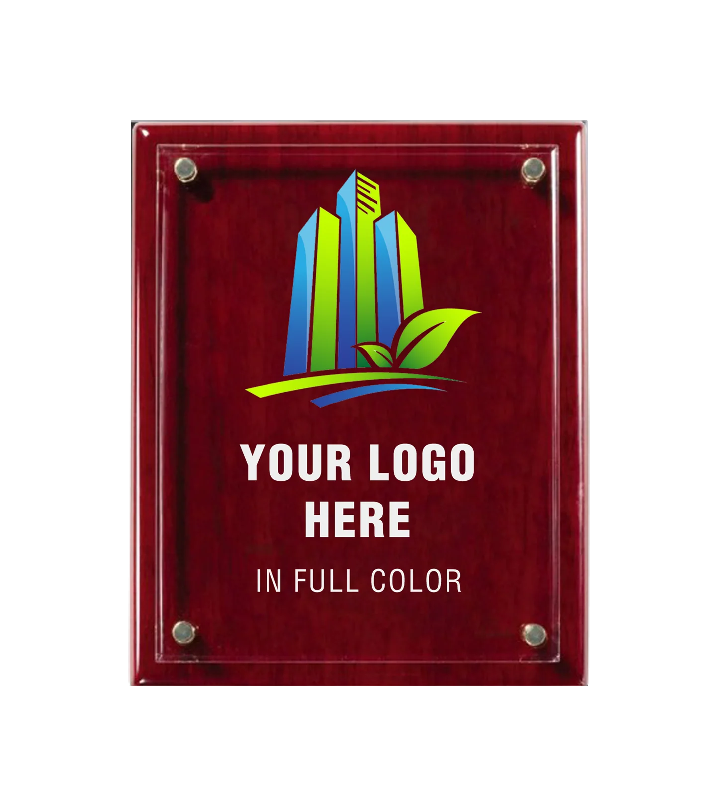 Color Printed Rosewood Floating Acrylic Plaque