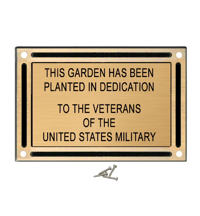 Gold Cast Aluminum Plaque w/ Screws