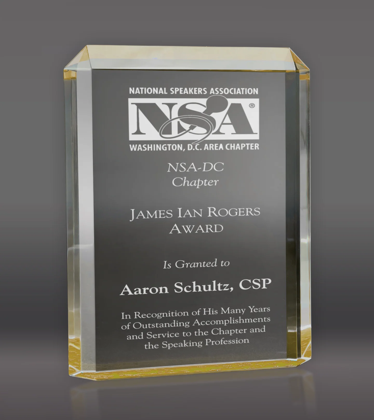 Gold Lexus Acrylic Award
