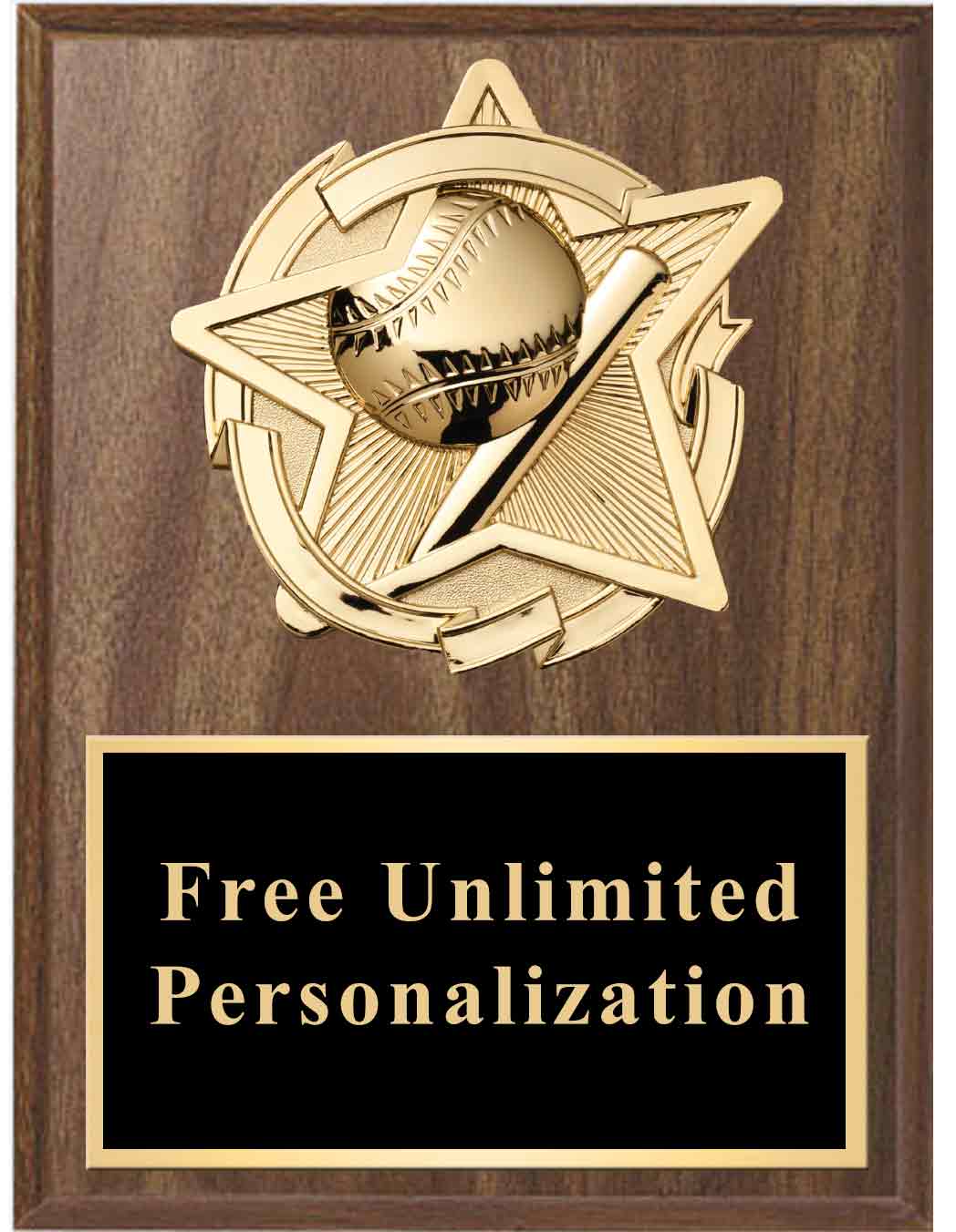 Gold Star Baseball/Softball Standout Plaque - Image 2