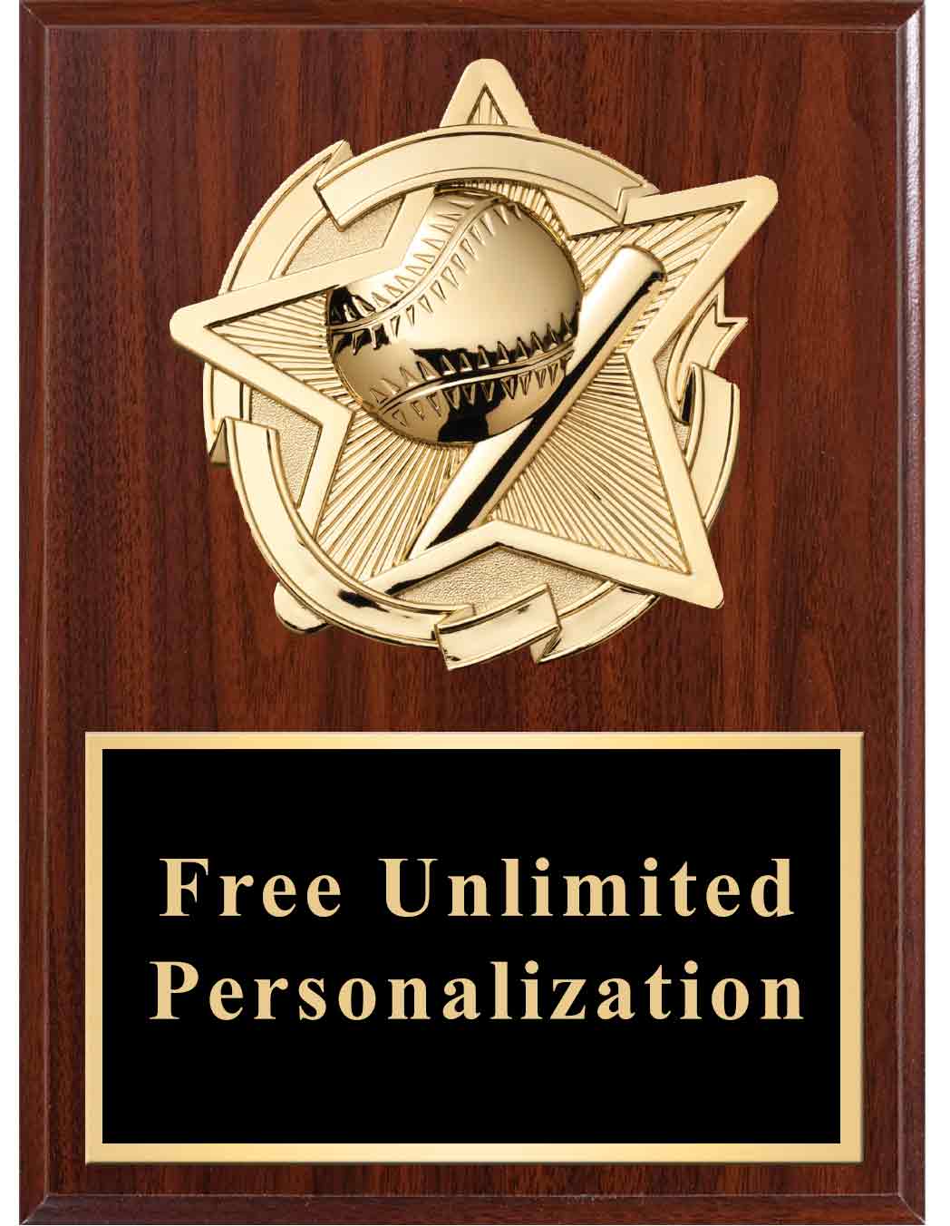 Gold Star Baseball/Softball Standout Plaque - Image 3