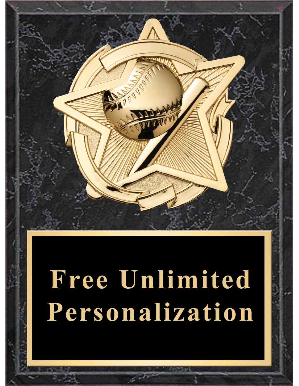 Gold Star Baseball/Softball Standout Plaque - Image 4