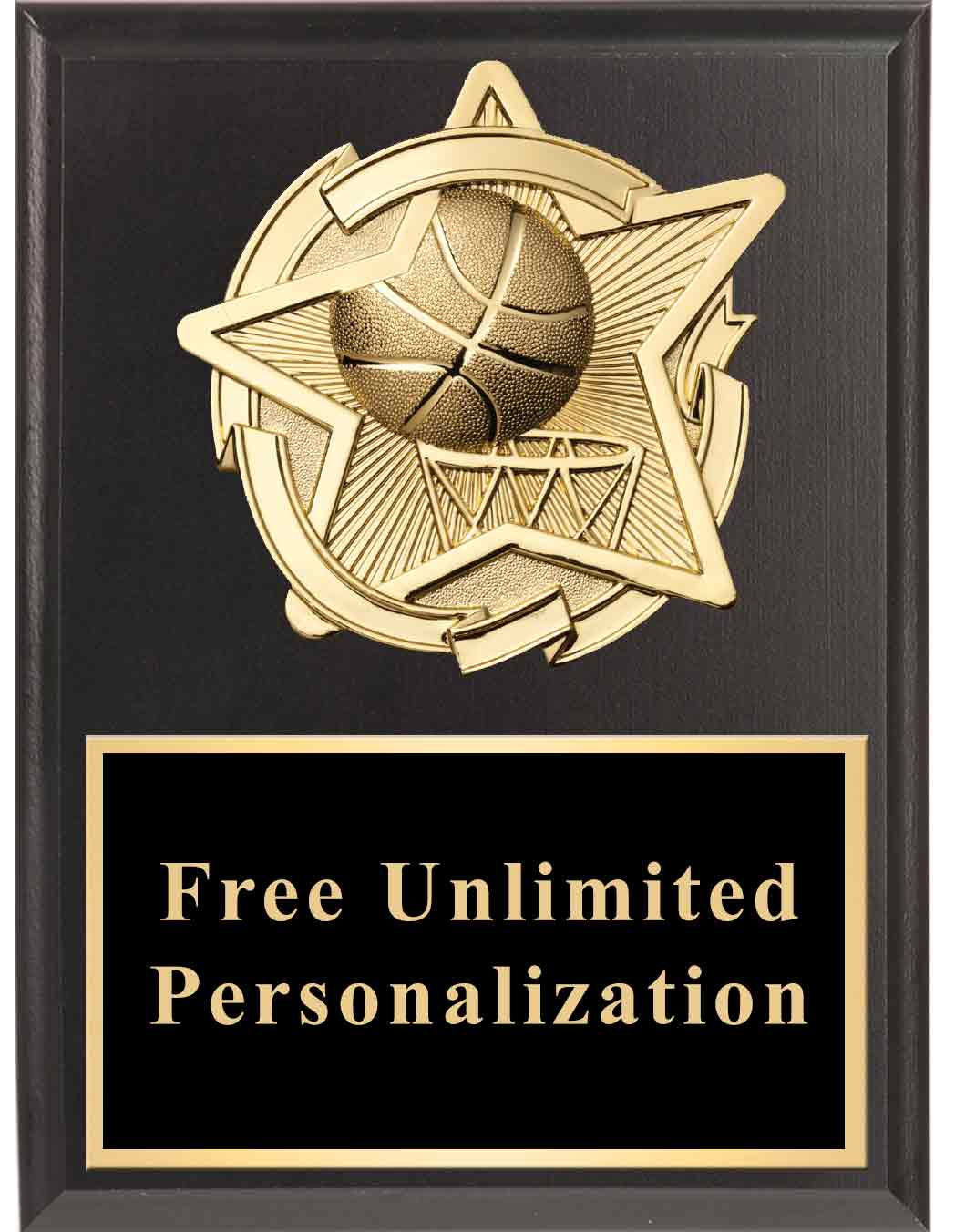 Gold Star Basketball Standout Plaque - Image 4