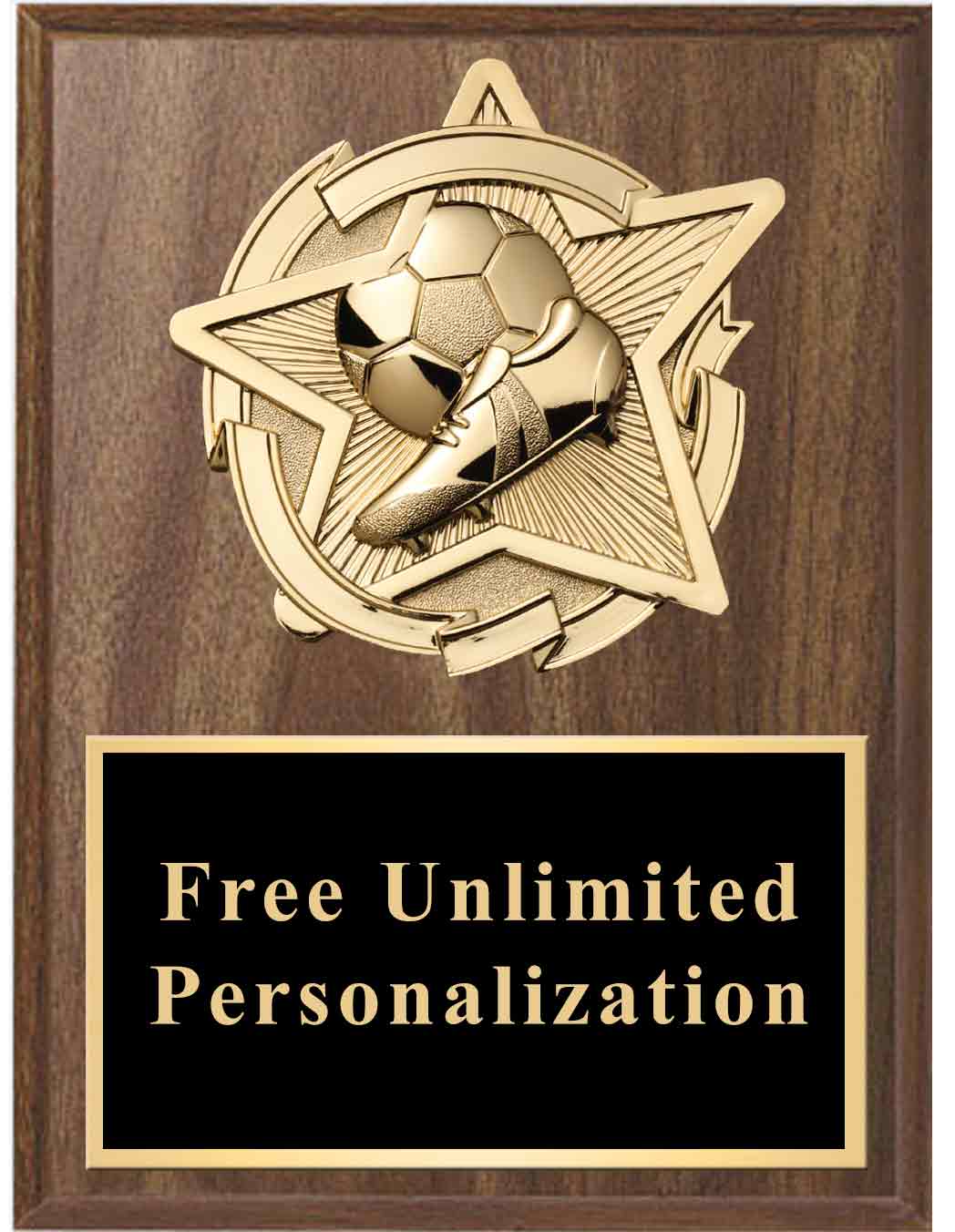 Gold Star Soccer Standout Plaque - Image 2