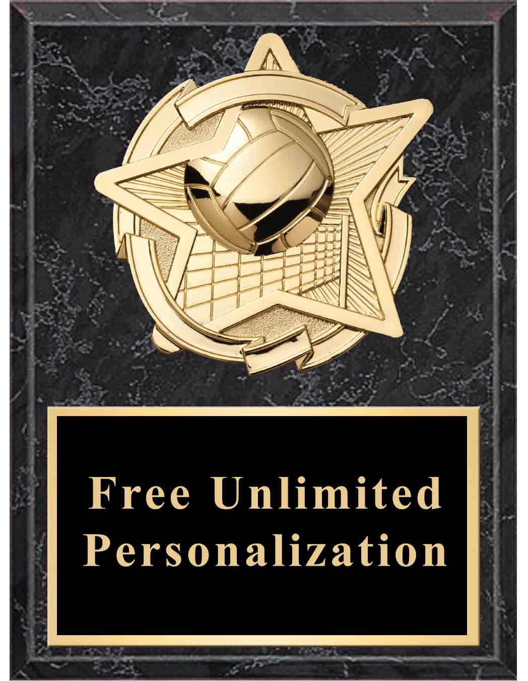 Gold Star Volleyball Standout Plaque - Image 4